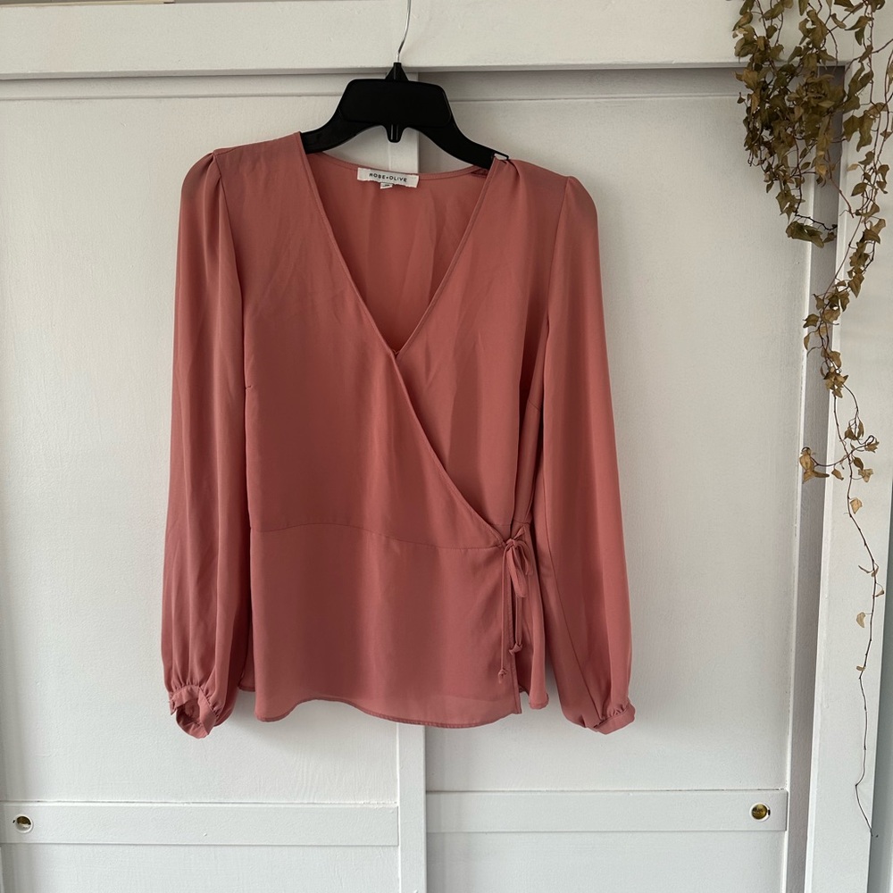 Pink Wrap Blouse